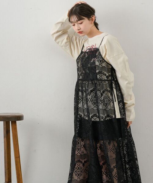 RETRO GIRL(レトロガール)の「アソートレースキャミOP(ワンピース・レディース・ナチュラル/ブラック/ホワイト系その他・FREE)」の11枚目の写真