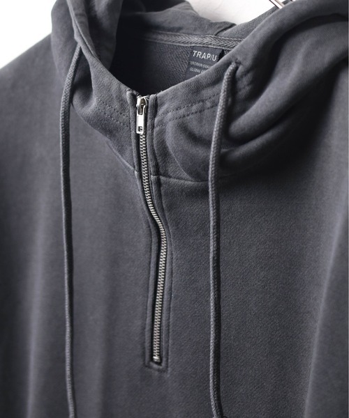 【セール】/ピグメント加工 裏毛スウェットハーフジップパーカー（パーカー）｜NO WAY（ノーウェイ）