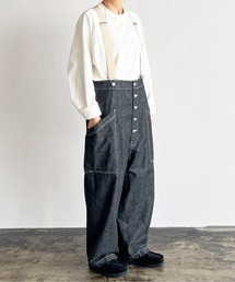 HARVESTY（ハーベスティ）の「HARVESTY/ハーベスティー DENIM SUSPENDER GARDEN PANTSデニムサスペンダーガーデンパンツ(ユニセックス)（デニムパンツ）」