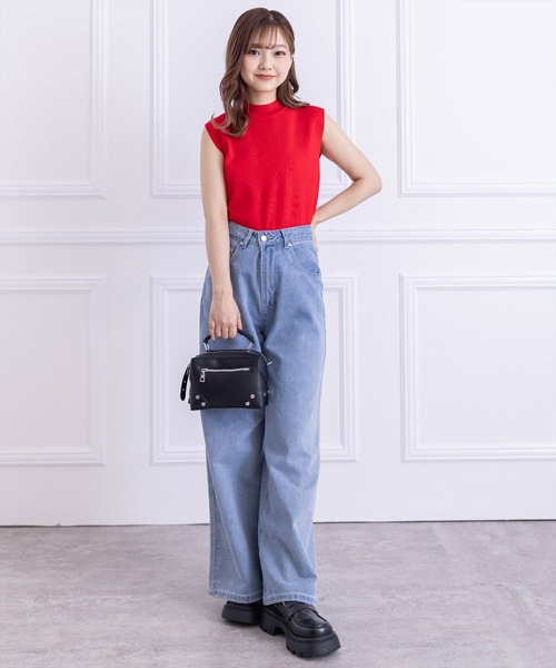 clear（クリア）の「ミラノリブノースリニットトップス≪2024SS新作≫（ニット/セーター・レディース・オフホワイト/ブルー/グレイッシュベージュ/ブラック/レッド/ピンク・F）」の17枚目の写真