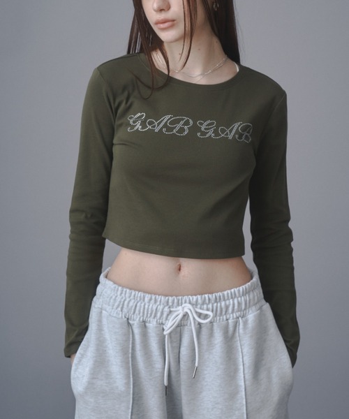 ラインストーンTee（Tシャツ/カットソー）｜GAB GAB（ガブガブ