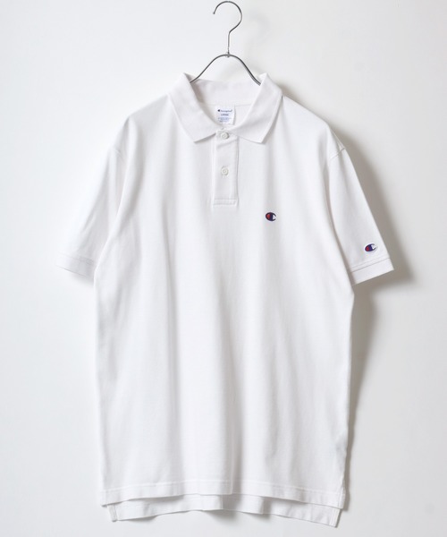 Champion(チャンピオン)の「Champion/チャンピオン ワンポイントロゴ刺繍 ミニワッペン 鹿の子 ポロシャツ レディース メンズ(ポロシャツ・メンズ・ネイビー/ホワイト/ブラック/グレー・M/L/XL)」の5枚目の写真