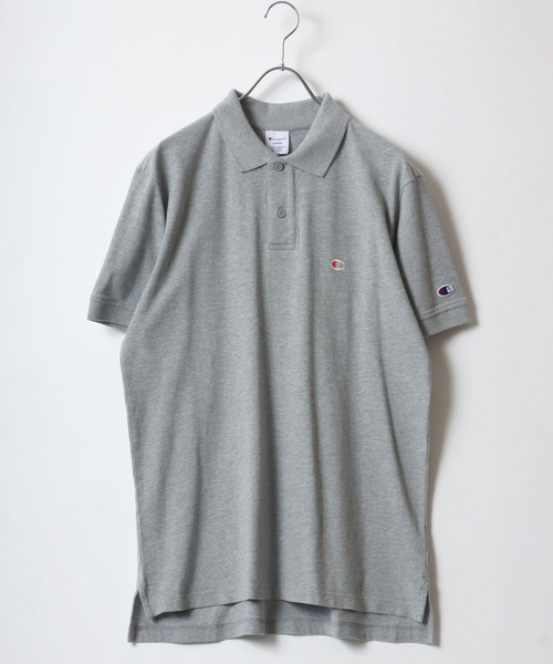 Champion(チャンピオン)の「Champion/チャンピオン ワンポイントロゴ刺繍 ミニワッペン 鹿の子 ポロシャツ レディース メンズ(ポロシャツ・メンズ・ネイビー/ホワイト/ブラック/グレー・M/L/XL)」の7枚目の写真