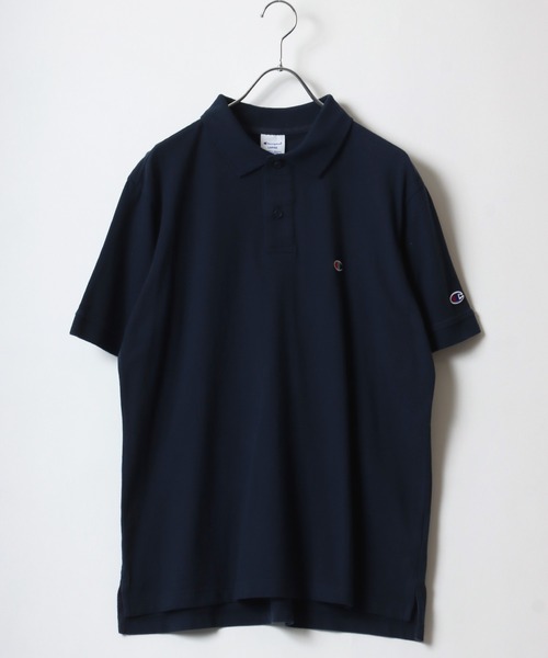 Champion(チャンピオン)の「Champion/チャンピオン ワンポイントロゴ刺繍 ミニワッペン 鹿の子 ポロシャツ レディース メンズ(ポロシャツ・メンズ・ネイビー/ホワイト/ブラック/グレー・M/L/XL)」の9枚目の写真
