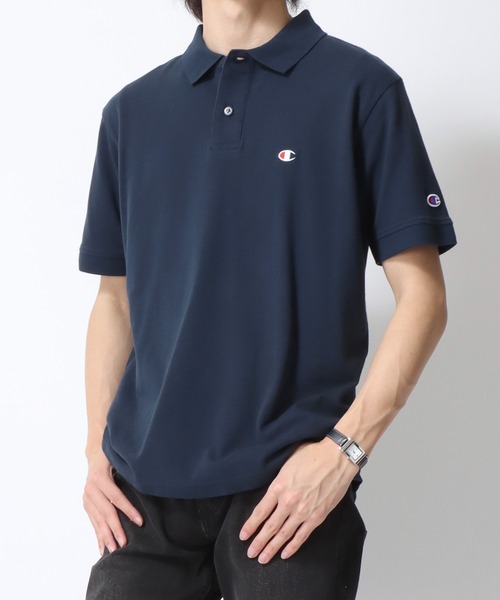 Champion(チャンピオン)の「Champion/チャンピオン ワンポイントロゴ刺繍 ミニワッペン 鹿の子 ポロシャツ レディース メンズ(ポロシャツ・メンズ・ネイビー/ホワイト/ブラック/グレー・M/L/XL)」の22枚目の写真