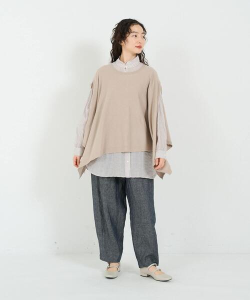 conges payes ADIEU TRISTESSE コットン リネン 刺繍 セール】リネンコットン天竺2wayケープベスト（ベスト）｜conges