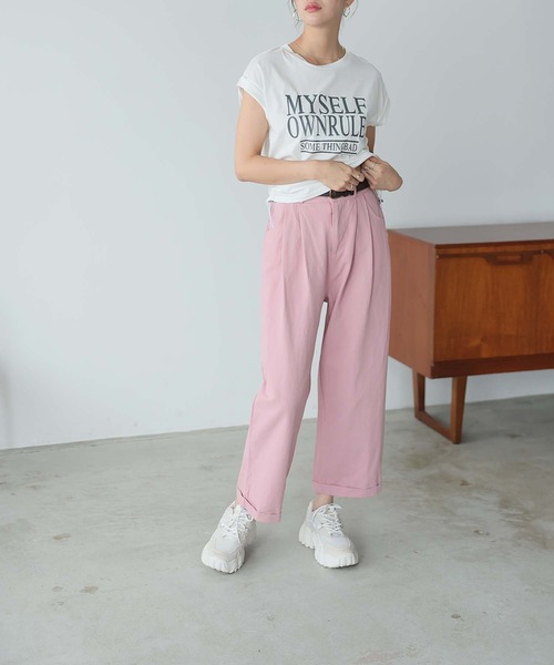 Bifrost(ビフレスト)の「ロゴプリントドロストTシャツ(Tシャツ/カットソー・レディース・ホワイト/ダークグレー/ベージュ・L/M)」の12枚目の写真