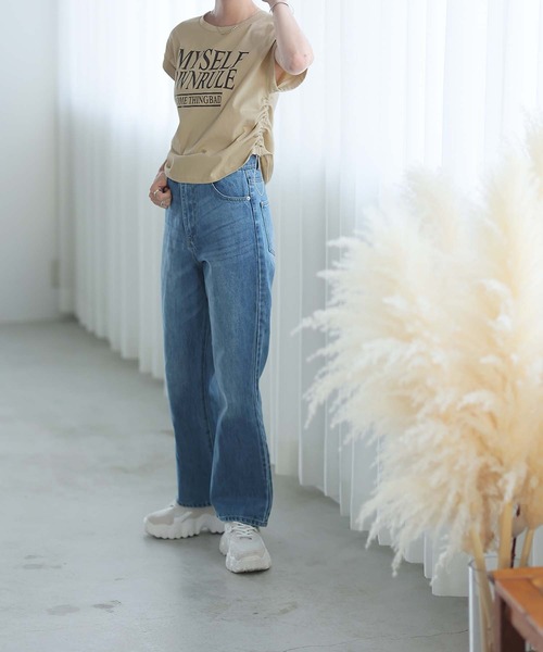 Bifrost(ビフレスト)の「ロゴプリントドロストTシャツ(Tシャツ/カットソー・レディース・ホワイト/ダークグレー/ベージュ・L/M)」の6枚目の写真