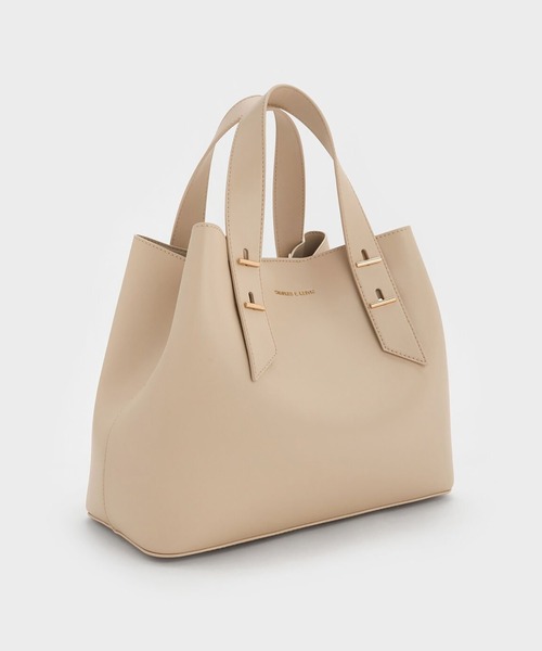 CHARLES & KEITH ダブルハンドルスラウチーバッグ ダブルハンドル スローチーバッグ（ハンドバッグ）｜CHARLES
