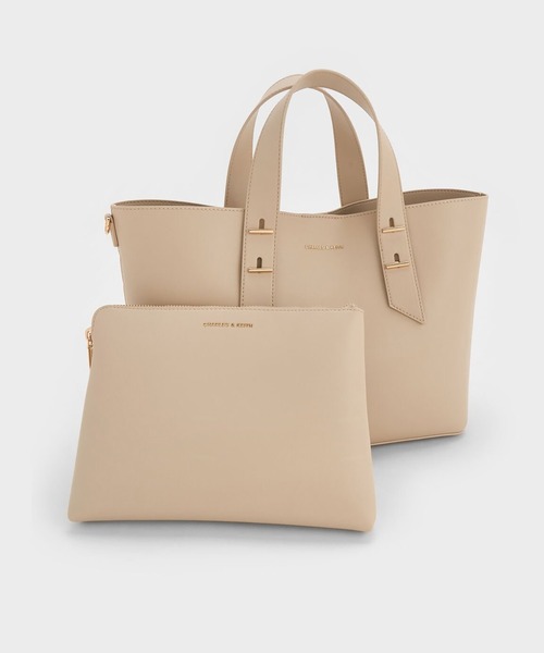CHARLES & KEITH ダブルハンドルスラウチーバッグ CHARLES ＆ KEITH ハンドバッグ Shania シャナイア ダブル