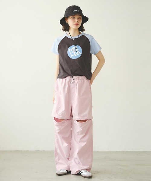 MILKFED.（ミルクフェド）の「CIRCLE LOGO COMPACT B/B TEE（Tシャツ/カットソー・レディース・ブラック/ライトピンク/ライトブルー・S/M）」の4枚目の写真