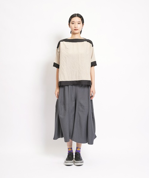 gomme（ゴム）の「フレンチリネン　プルオブラウス（シャツ/ブラウス・レディース・キナリ/ブラック・MEDIUM）」の16枚目の写真