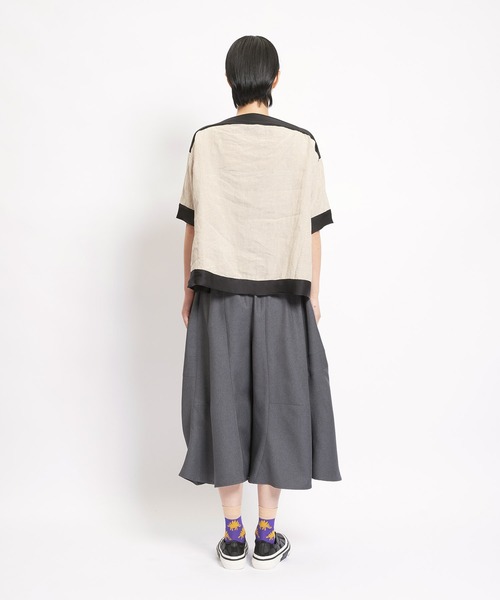 gomme（ゴム）の「フレンチリネン　プルオブラウス（シャツ/ブラウス・レディース・キナリ/ブラック・MEDIUM）」の8枚目の写真