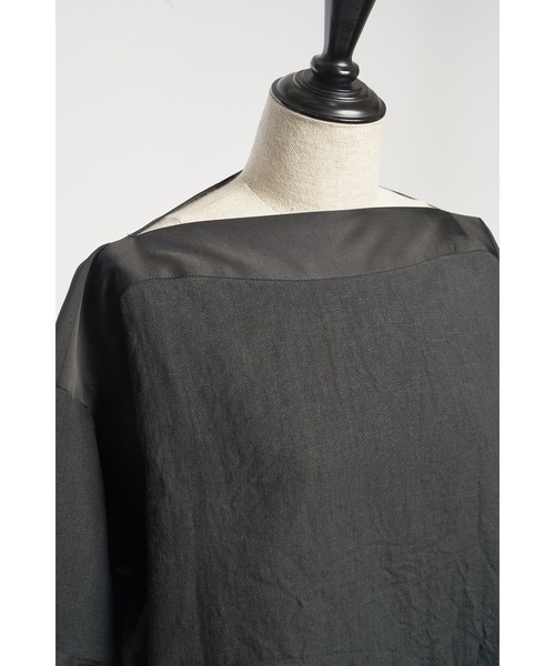 gomme（ゴム）の「フレンチリネン　プルオブラウス（シャツ/ブラウス・レディース・キナリ/ブラック・MEDIUM）」の12枚目の写真