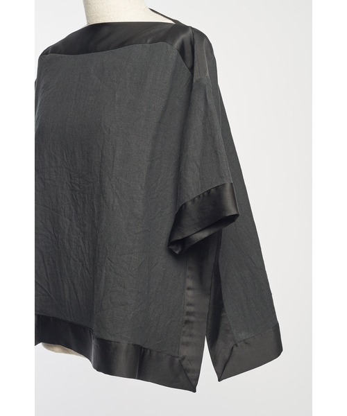 gomme（ゴム）の「フレンチリネン　プルオブラウス（シャツ/ブラウス・レディース・キナリ/ブラック・MEDIUM）」の13枚目の写真