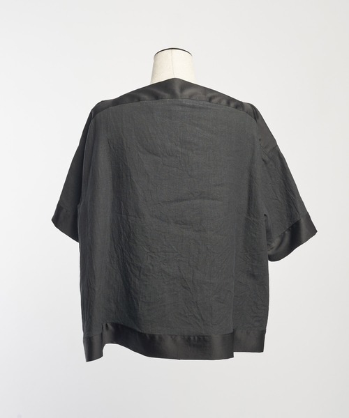 gomme（ゴム）の「フレンチリネン　プルオブラウス（シャツ/ブラウス・レディース・キナリ/ブラック・MEDIUM）」の22枚目の写真