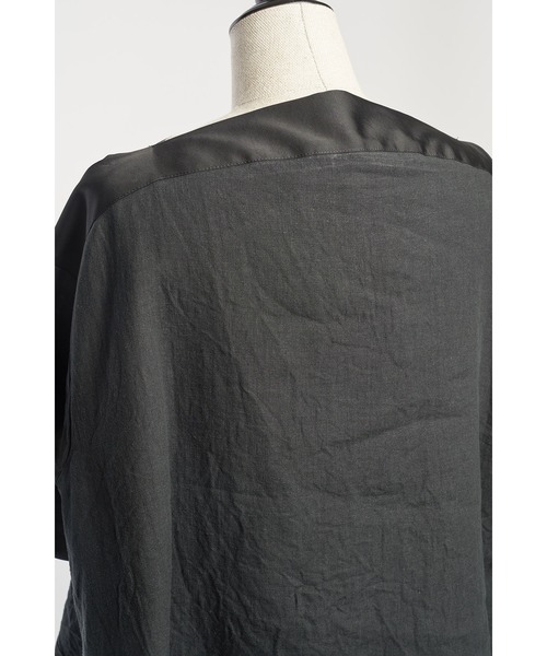 gomme（ゴム）の「フレンチリネン　プルオブラウス（シャツ/ブラウス・レディース・キナリ/ブラック・MEDIUM）」の15枚目の写真