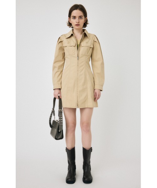 MOUSSY（マウジー）の「PATCH POCKET ZIPUP ワンピース（ワンピース・レディース・ライトブラック/バーガンディー/ライトベージュ・1/2）」の9枚目の写真