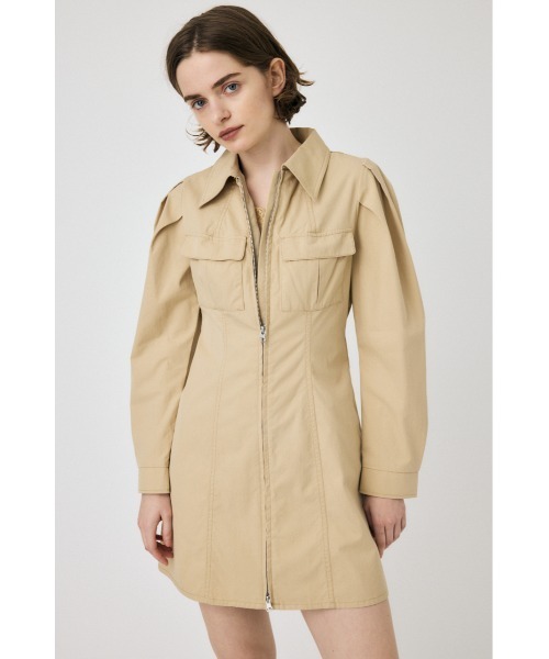 MOUSSY（マウジー）の「PATCH POCKET ZIPUP ワンピース（ワンピース・レディース・ライトブラック/バーガンディー/ライトベージュ・1/2）」の11枚目の写真
