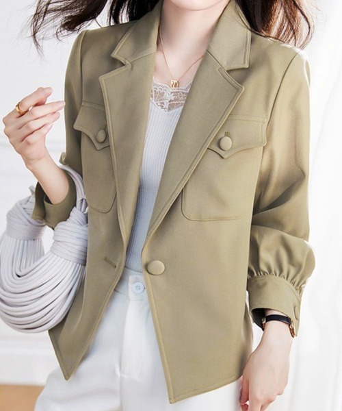 Miniministore(ミニミニストア)の「テーラージャケット レディース 春(その他アウター・レディース・ブラック/ベージュ・M/L)」の2枚目の写真