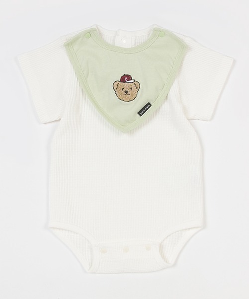 petit main（プティマイン）の「スタイつきロンパース（ロンパース・キッズ・オフホワイト/イエロー/レッド・70cm/80ｃｍ）」の2枚目の写真