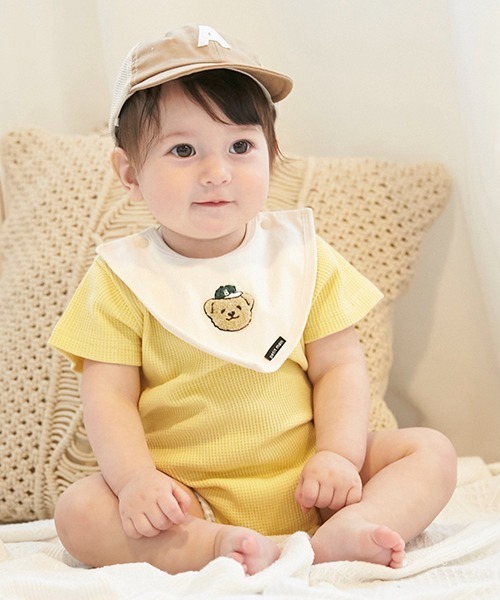 petit main（プティマイン）の「スタイつきロンパース（ロンパース・キッズ・オフホワイト/イエロー/レッド・70cm/80ｃｍ）」の3枚目の写真