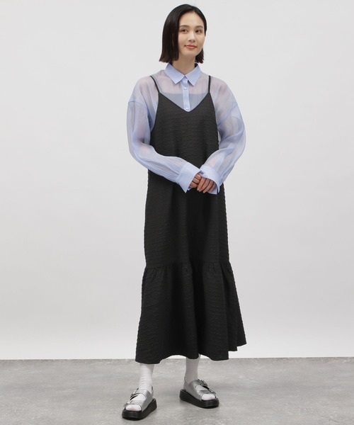 LAKOLE(ラコレ)の「アソートティアードキャミワンピース / 112095(ワンピース・レディース・ブラック/オレンジ/ブルー・FREE)」の4枚目の写真