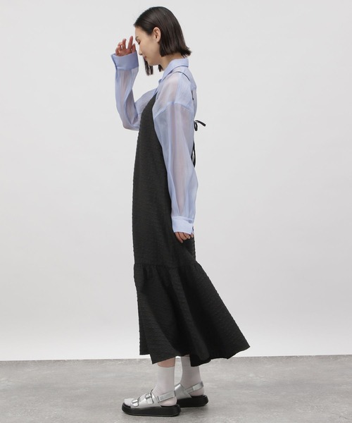 LAKOLE(ラコレ)の「アソートティアードキャミワンピース / 112095(ワンピース・レディース・ブラック/オレンジ/ブルー・FREE)」の5枚目の写真