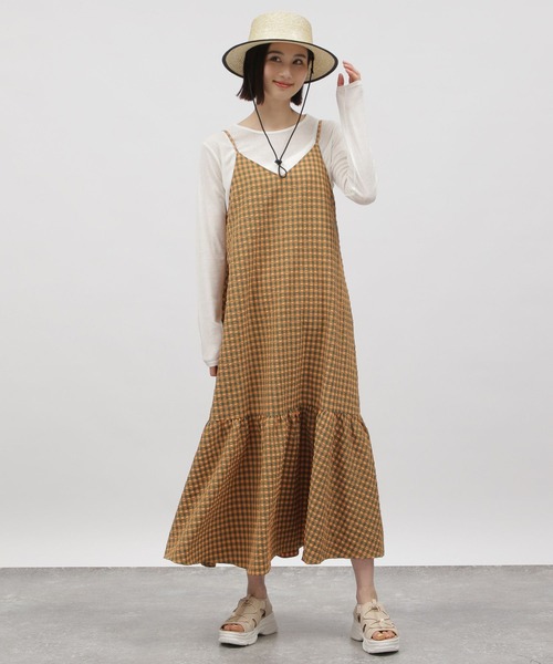 LAKOLE(ラコレ)の「アソートティアードキャミワンピース / 112095(ワンピース・レディース・ブラック/オレンジ/ブルー・FREE)」の10枚目の写真