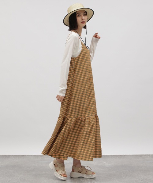 LAKOLE(ラコレ)の「アソートティアードキャミワンピース / 112095(ワンピース・レディース・ブラック/オレンジ/ブルー・FREE)」の11枚目の写真