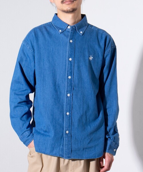 BEVERLY HILLS POLO CLUB(ビバリーヒルズポロクラブ)の「【BEVERLY HILLS POLO CLUB/ビバリーヒルズポロクラブ】スタンダードB.Dシャツ (無地/ストライプ)(シャツ/ブラウス・メンズ・オフホワイト/ネイビー/グリーン系その他3/イエロー/ホワイト系その他4/ホワイト系その他5/サックスブルー/インディゴブルー・M/L/XL)」の7枚目の写真