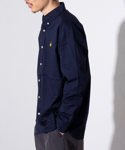 BEVERLY HILLS POLO CLUB(ビバリーヒルズポロクラブ)の「【BEVERLY HILLS POLO CLUB/ビバリーヒルズポロクラブ】スタンダードB.Dシャツ (無地/ストライプ)(シャツ/ブラウス・メンズ・オフホワイト/ネイビー/グリーン系その他3/イエロー/ホワイト系その他4/ホワイト系その他5/サックスブルー/インディゴブルー・M/L/XL)」の10枚目の写真