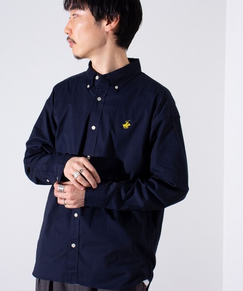 BEVERLY HILLS POLO CLUB(ビバリーヒルズポロクラブ)の「【BEVERLY HILLS POLO CLUB/ビバリーヒルズポロクラブ】スタンダードB.Dシャツ (無地/ストライプ)(シャツ/ブラウス・メンズ・オフホワイト/ネイビー/グリーン系その他3/イエロー/ホワイト系その他4/ホワイト系その他5/サックスブルー/インディゴブルー・M/L/XL)」の13枚目の写真