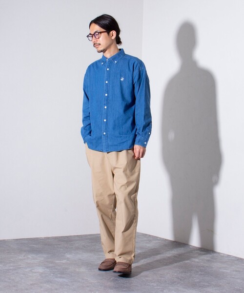 BEVERLY HILLS POLO CLUB(ビバリーヒルズポロクラブ)の「【BEVERLY HILLS POLO CLUB/ビバリーヒルズポロクラブ】スタンダードB.Dシャツ (無地/ストライプ)(シャツ/ブラウス・メンズ・オフホワイト/ネイビー/グリーン系その他3/イエロー/ホワイト系その他4/ホワイト系その他5/サックスブルー/インディゴブルー・M/L/XL)」の16枚目の写真