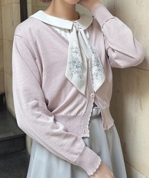 F i.n.t | ガラス風クリアフラワー釦UVカットニットカーディガン/F&A(カーディガン/ボレロ)