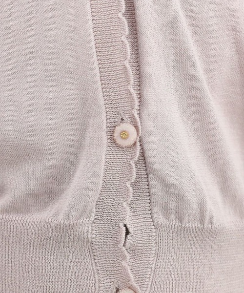F i.n.t（フィント）の「【新色追加】ガラス風クリアフラワー釦UVカットニットカーディガン/F&A/fint（カーディガン/ボレロ・レディース・ミント/オフホワイト/ブルーグレー/ライトピンク/ネイビー・FREE）」の9枚目の写真