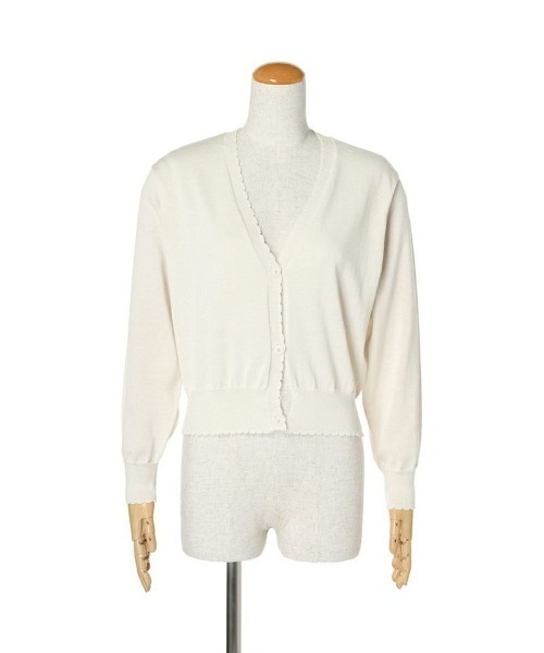 F i.n.t（フィント）の「【新色追加】ガラス風クリアフラワー釦UVカットニットカーディガン/F&A/fint（カーディガン/ボレロ・レディース・ミント/オフホワイト/ブルーグレー/ライトピンク/ネイビー・FREE）」の20枚目の写真