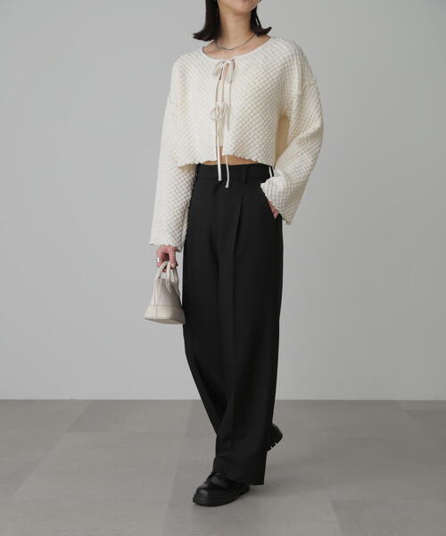 FREE'S MART（フリーズマート）の「◇前後2WAYぽこぽこリボンカーディガン（カーディガン/ボレロ・レディース・ホワイト/イエロー/ブルー・FREE）」の11枚目の写真