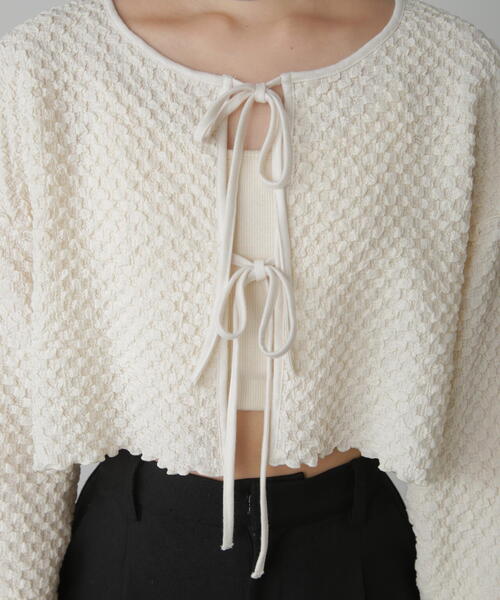 FREE'S MART（フリーズマート）の「◇前後2WAYぽこぽこリボンカーディガン（カーディガン/ボレロ・レディース・ホワイト/イエロー/ブルー・FREE）」の18枚目の写真