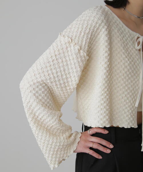 FREE'S MART（フリーズマート）の「◇前後2WAYぽこぽこリボンカーディガン（カーディガン/ボレロ・レディース・ホワイト/イエロー/ブルー・FREE）」の19枚目の写真