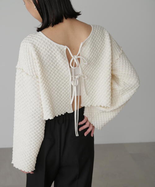 FREE'S MART（フリーズマート）の「◇前後2WAYぽこぽこリボンカーディガン（カーディガン/ボレロ・レディース・ホワイト/イエロー/ブルー・FREE）」の21枚目の写真