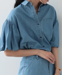 GALLEST | ダンガリーボリュームスリーブシャツ(シャツ/ブラウス)