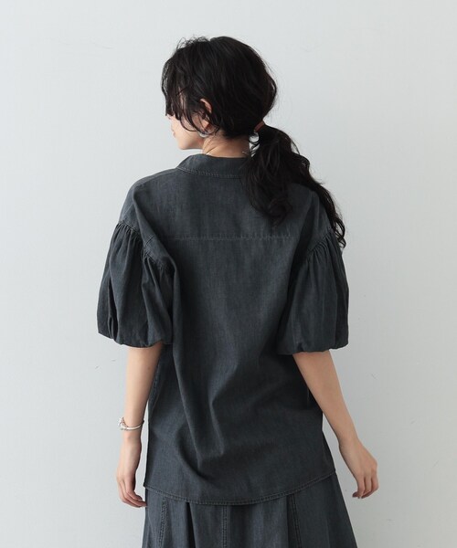 GALLEST（ギャレスト）の「◆ダンガリーボリュームスリーブシャツ（シャツ/ブラウス・レディース・チャコールグレー/サックスブルー・38）」の8枚目の写真