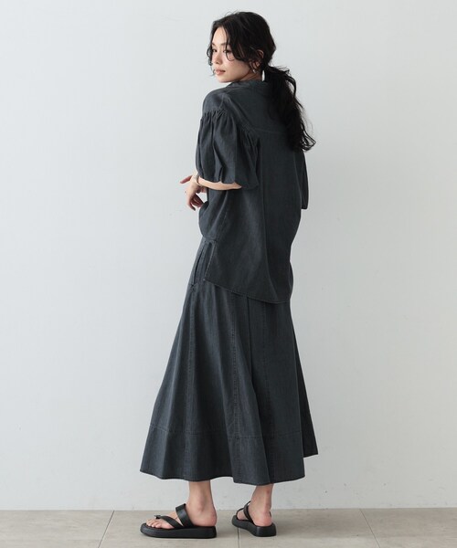 GALLEST（ギャレスト）の「◆ダンガリーボリュームスリーブシャツ（シャツ/ブラウス・レディース・チャコールグレー/サックスブルー・38）」の11枚目の写真