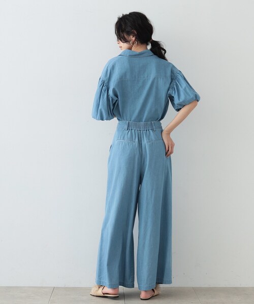 GALLEST（ギャレスト）の「◆ダンガリーボリュームスリーブシャツ（シャツ/ブラウス・レディース・チャコールグレー/サックスブルー・38）」の5枚目の写真