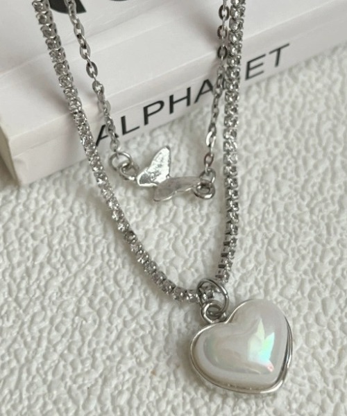 A‘gem 9(エージェムナイン)の「A'GEM/9 × .kom 『KANSAI STUDIO/カンサイスタジオ』 ハート&蝶ネックレス(ネックレス・レディース・シルバー・FREE)」の9枚目の写真