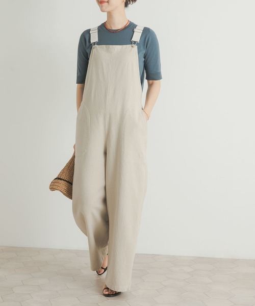 URBAN RESEARCH DOORS（アーバンリサーチドアーズ）の「リネン混ルーズサロペット（サロペット/オーバーオール・レディース・ナチュラル/ネイビー・SMALL/MEDIUM）」の13枚目の写真