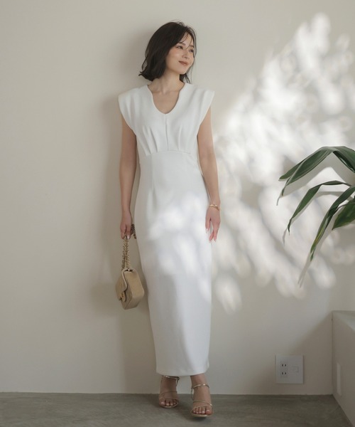 anuans♡ニュアンスネックストレートカットワンピース♡Ｍ♡白♡タグ付き新品 アニュアンス anuans ニュアンスネックストレートカット