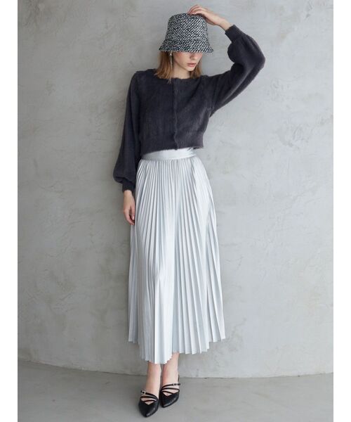 MERCURYDUO（マーキュリーデュオ）の「レザーライクプリーツスカート（スカート・レディース・シルバー/ブラック/ピンク・MEDIUM/SMALL）」の7枚目の写真