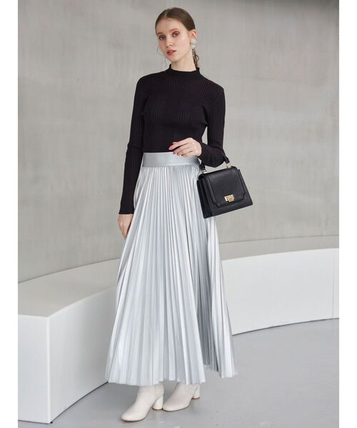 MERCURYDUO（マーキュリーデュオ）の「レザーライクプリーツスカート（スカート・レディース・シルバー/ブラック/ピンク・MEDIUM/SMALL）」の10枚目の写真